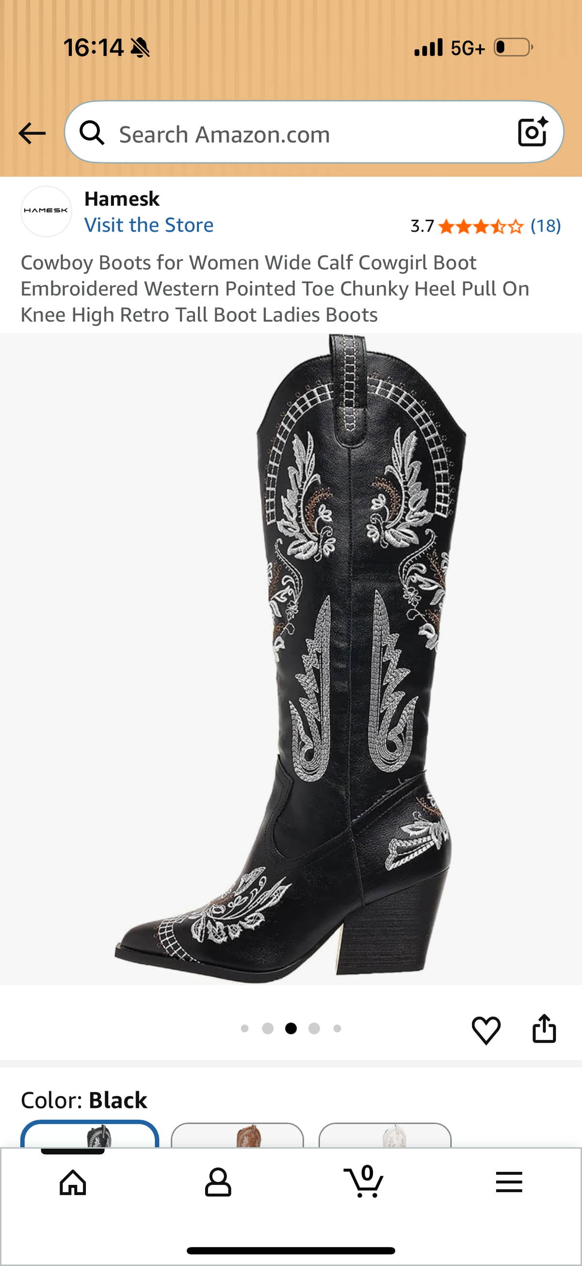 Cowboy Boots for Women Wide Calf Cowgirl Boot Embroidered Western Pointed Toe Chunky Heel Pull On Knee High Retro Tall Boot Ladies Boots Size 40