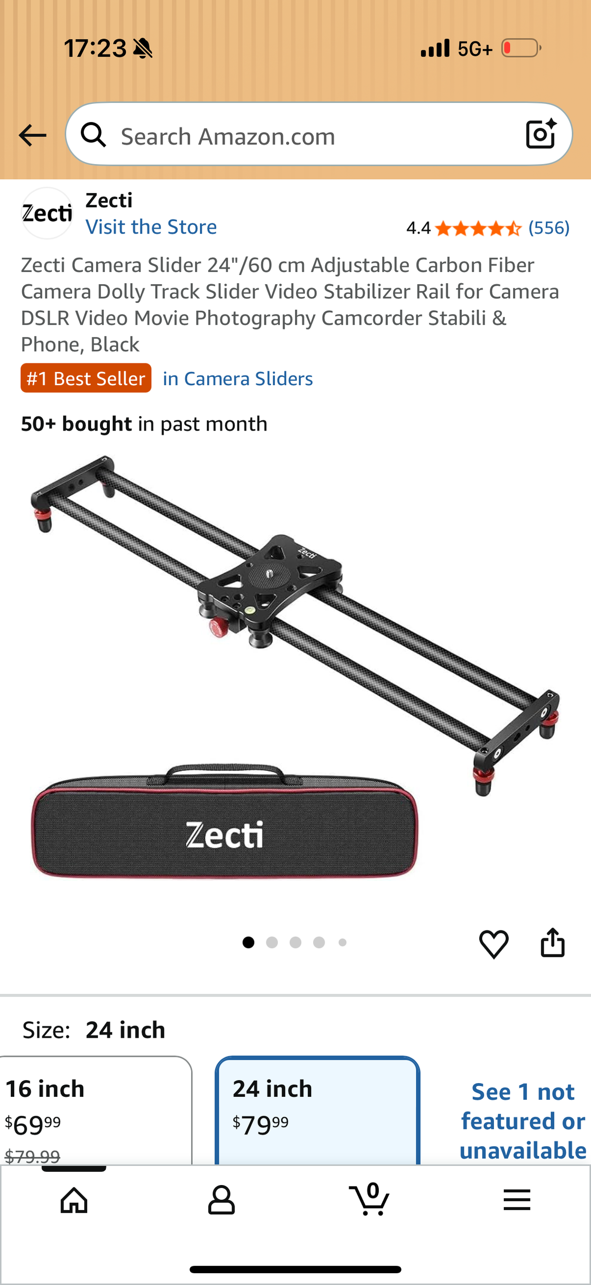 Camera Slider 24"/60 cm Adjustable Carbon Fiber Camera Dolly Track Slider Video Stabilizer Rail for Camera DSLR Video Movie Photography Camcorder Stabili & Phone, Black