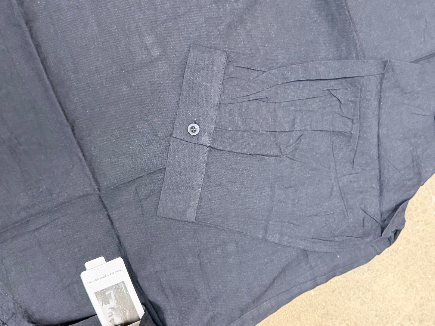 Women's Black Business Casual Cotton V-Neck Collar Shirt (Size 2XL)
