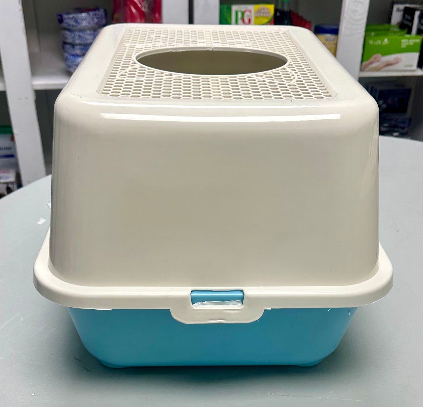 Cat Litter Box with Lid, Fully Enclosed Splash-Proof and Leak-Proof Easy Installation and Clean Litter Box for Cats