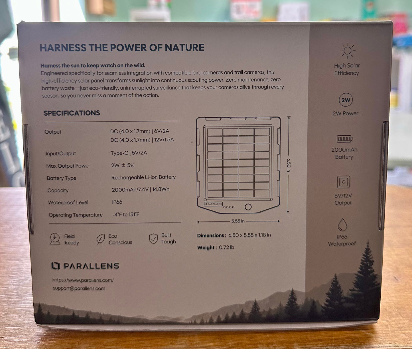 Trail Camera Solar Panel, Parallens Solar Battery Charger Kit