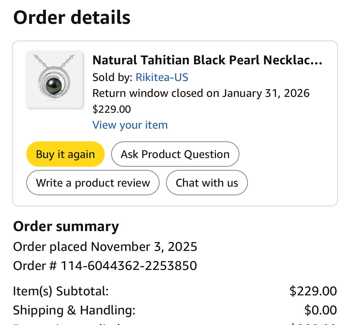 Genuine Tahitian Black Pearl Necklace for Women, 9-13mm AAAA Seawater Pearl - Sterling Silver Moissanite Pendant
