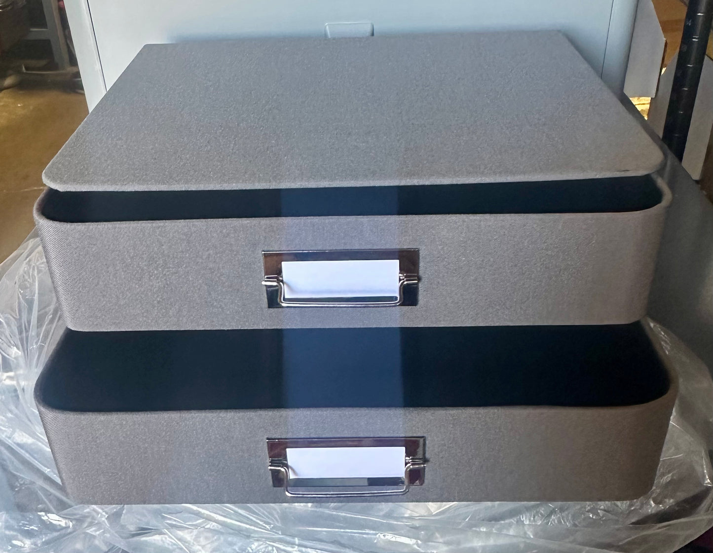 Brightroom Two Drawer Decorative Fabric Box, Charcoal
