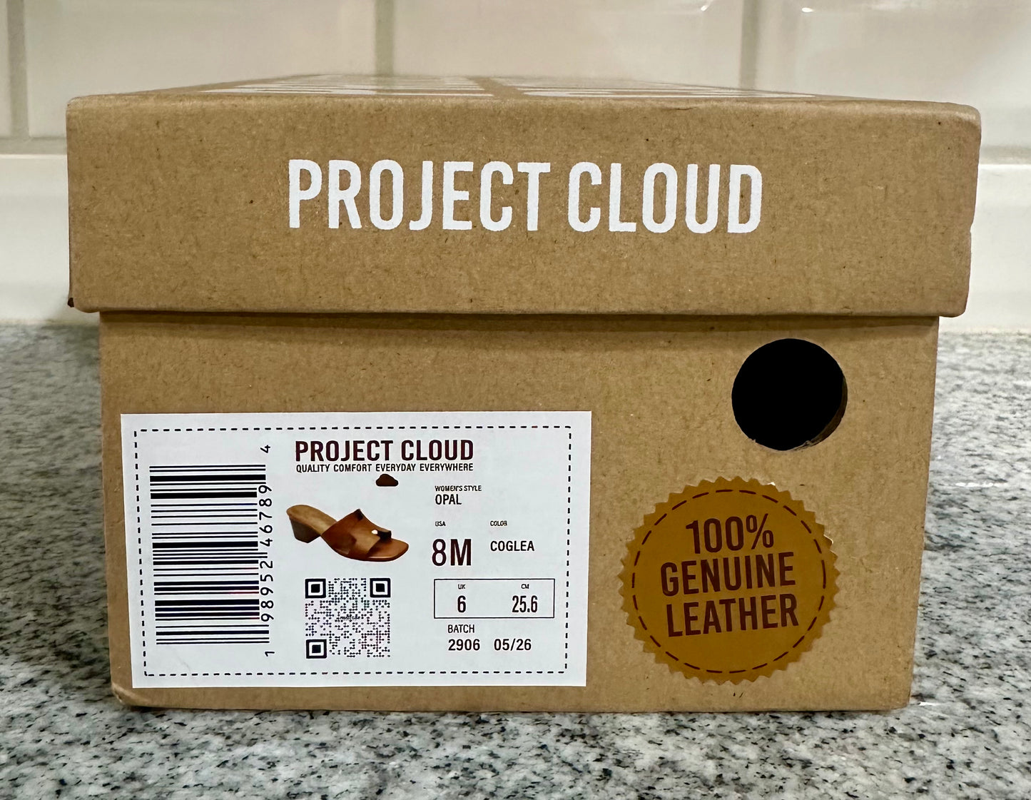 Project Cloud 100% Genuine Leather Block Heeled Sandals, Memory Foam Insole & Non-Slip (Size 8M)