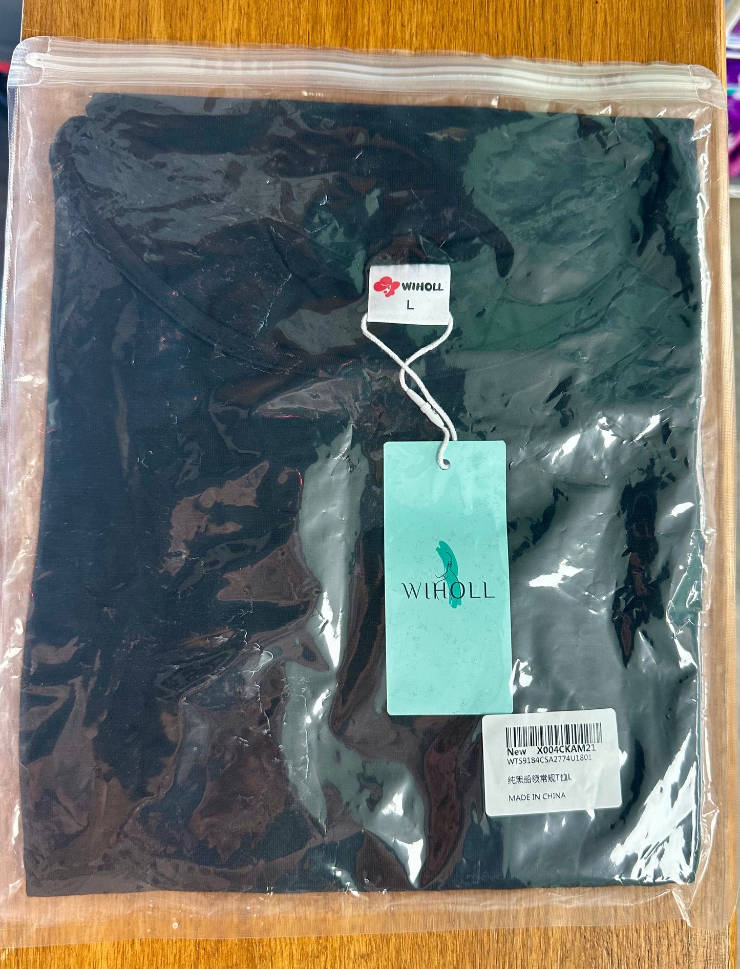 Trendy Long Sleeve Boat Neck Work Basic Tees Black (Size Large)