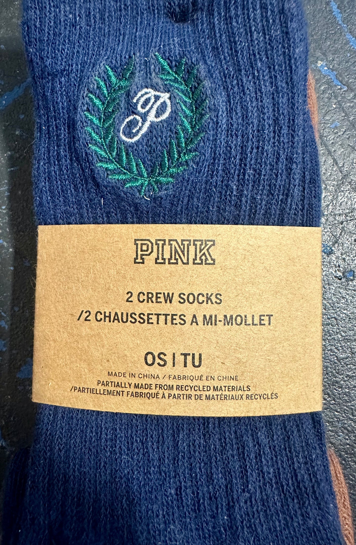 PINK 2 CREW SOCKS