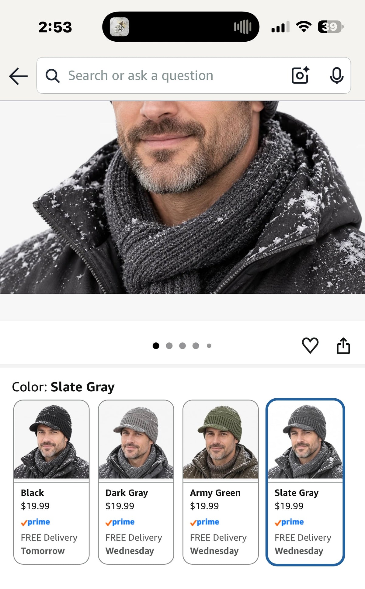 Waterproof 30% Merino Wool Blend Brim Beanie for Men, Outdoor Warm Fleece Lined Knit Winter Hat for Big Heads