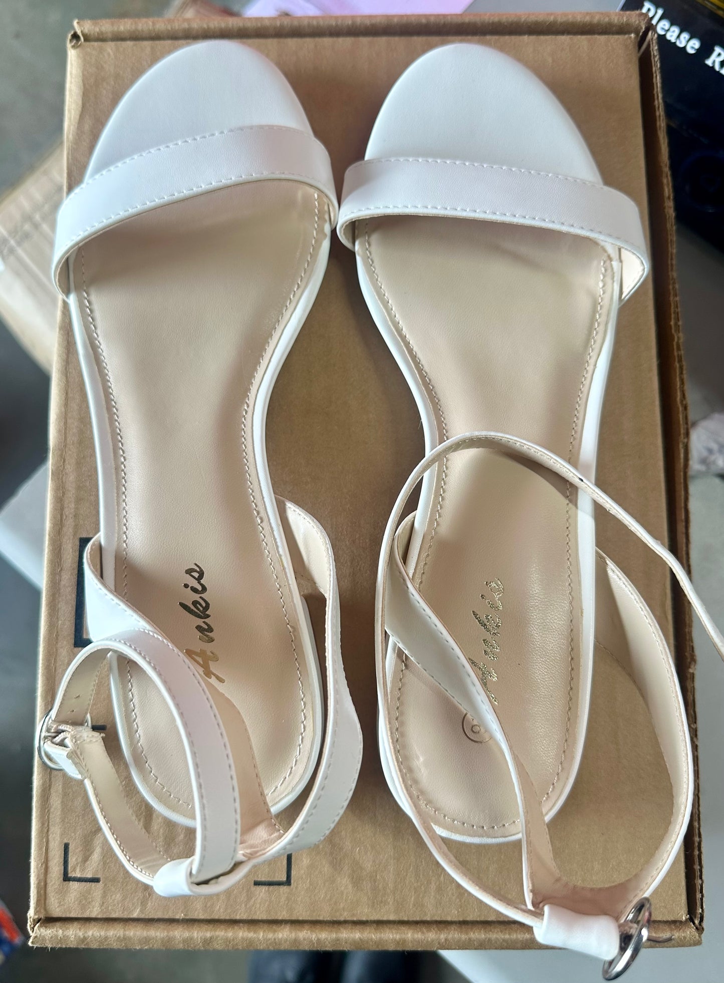 Ankis Women’s Open Toe 1 Inch Block Low Heel Sandals, 1-inch block heel, adjustable ankle strap, foam padded, non-slip rubber sole, all-day comfort
