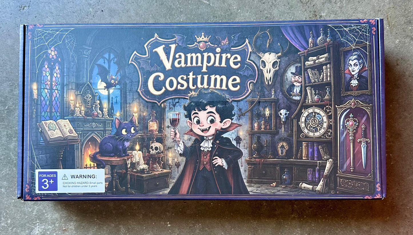 Vampire Costume Set for Halloween Party Vampire Cosplay (Size Youth Medium)