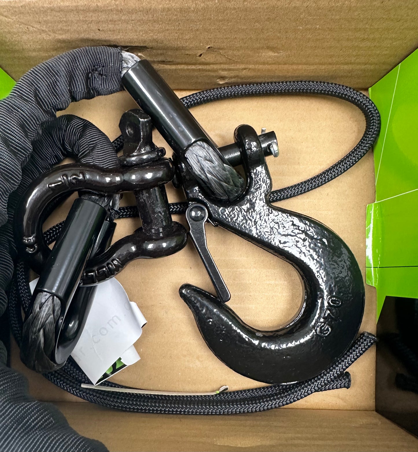 Mud Bandit 4ft UTV Recovery Strap with Winch Hook and D Ring Shackle Tow Rope