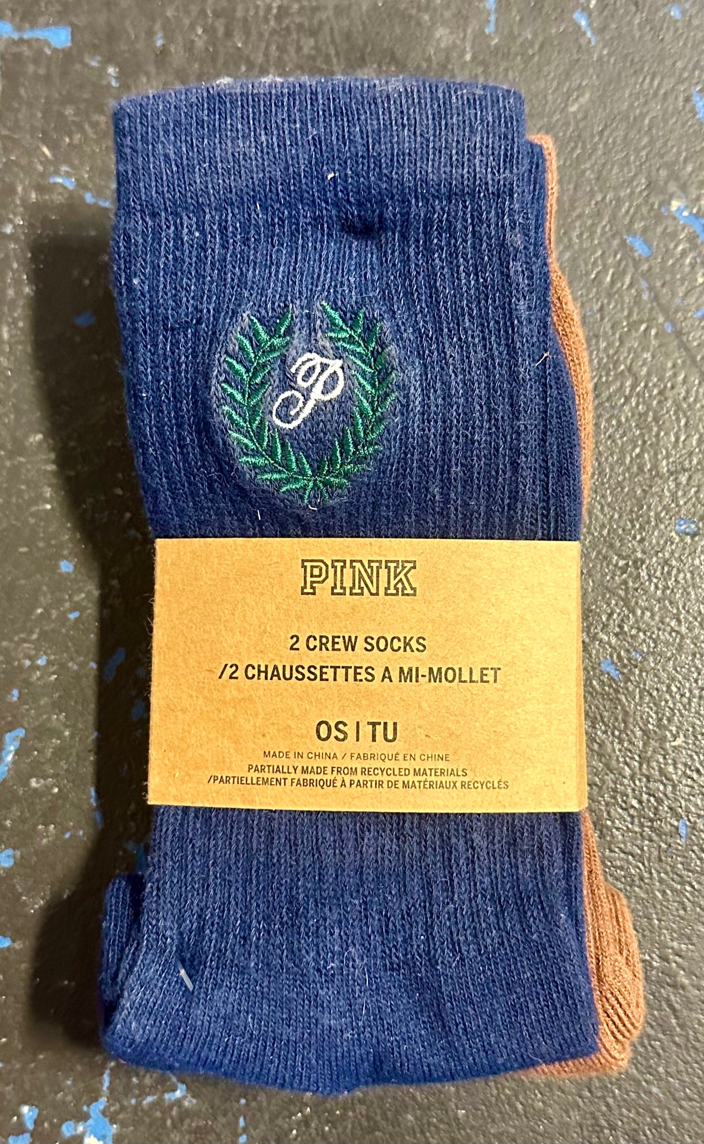 PINK 2 CREW SOCKS