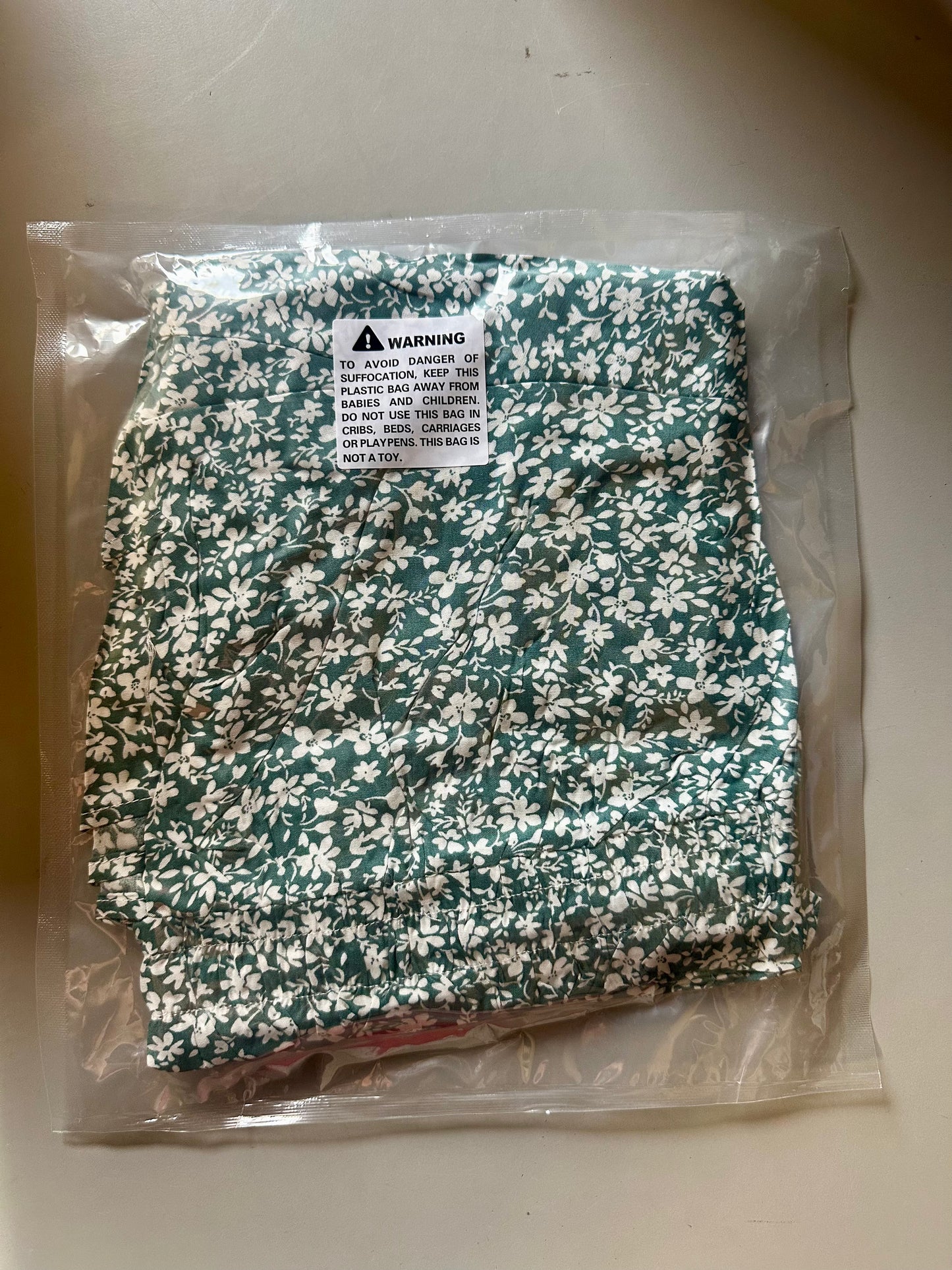 Women's Summer Floral Ruffle Hem Skirt Shorts Elastic High Waist Layered Tiered Boho Mini Skorts Skirts (Size Large)