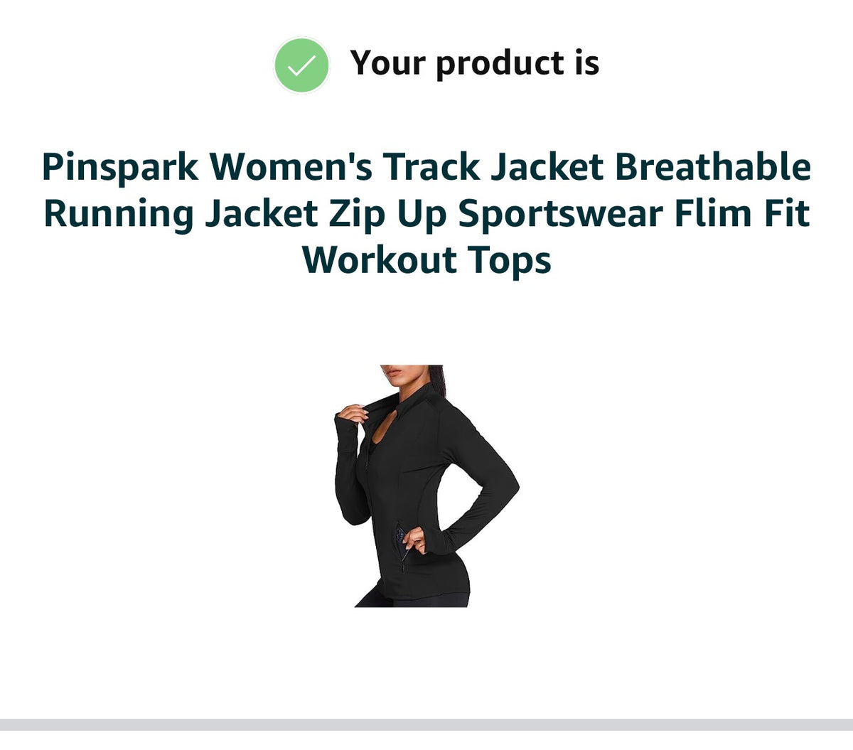 Pinspark Women's Track Jacket Breathable Running Jacket Zip Up Sportswear Flim Fit Workout Tops (Size XL)