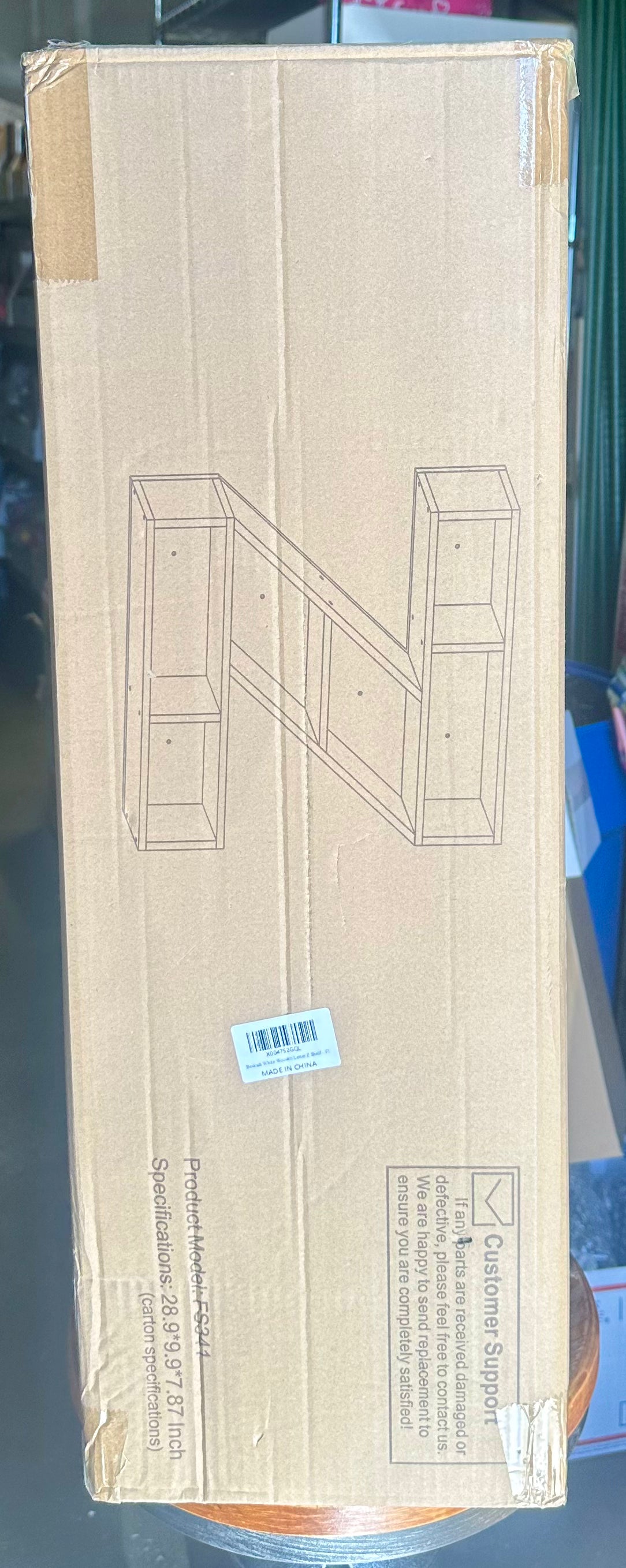 White Wooden Letter Z shaped Shelf