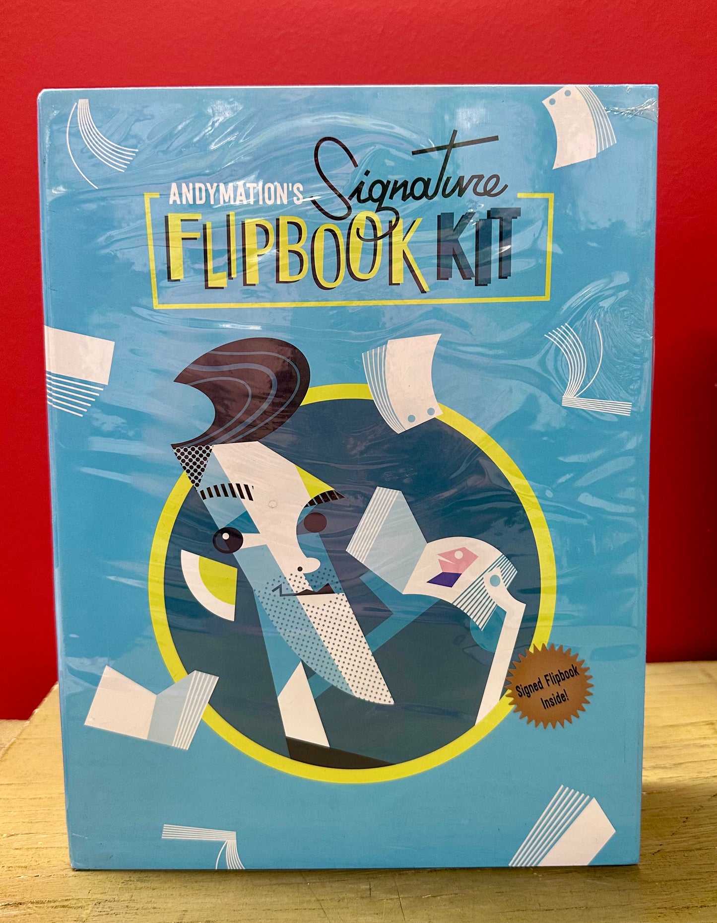 Andymation's Signature Flipbook Kit for Kids & Adults for Drawing Animation, Premium Pre-drilled Flip Book Paper, Removable Binding Screws, Custom Erasers, "The Pencil" Printed Flipbook