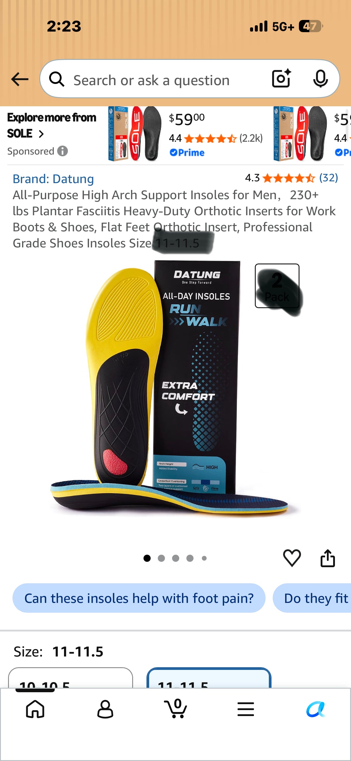 All-Purpose High Arch Support Insoles for Men，230+ lbs Plantar Fasciitis Heavy-Duty Orthotic Inserts for Work Boots & Shoes, Flat Feet Orthotic Insert, Professional Grade Shoes Insoles (Size 9-9.5)
