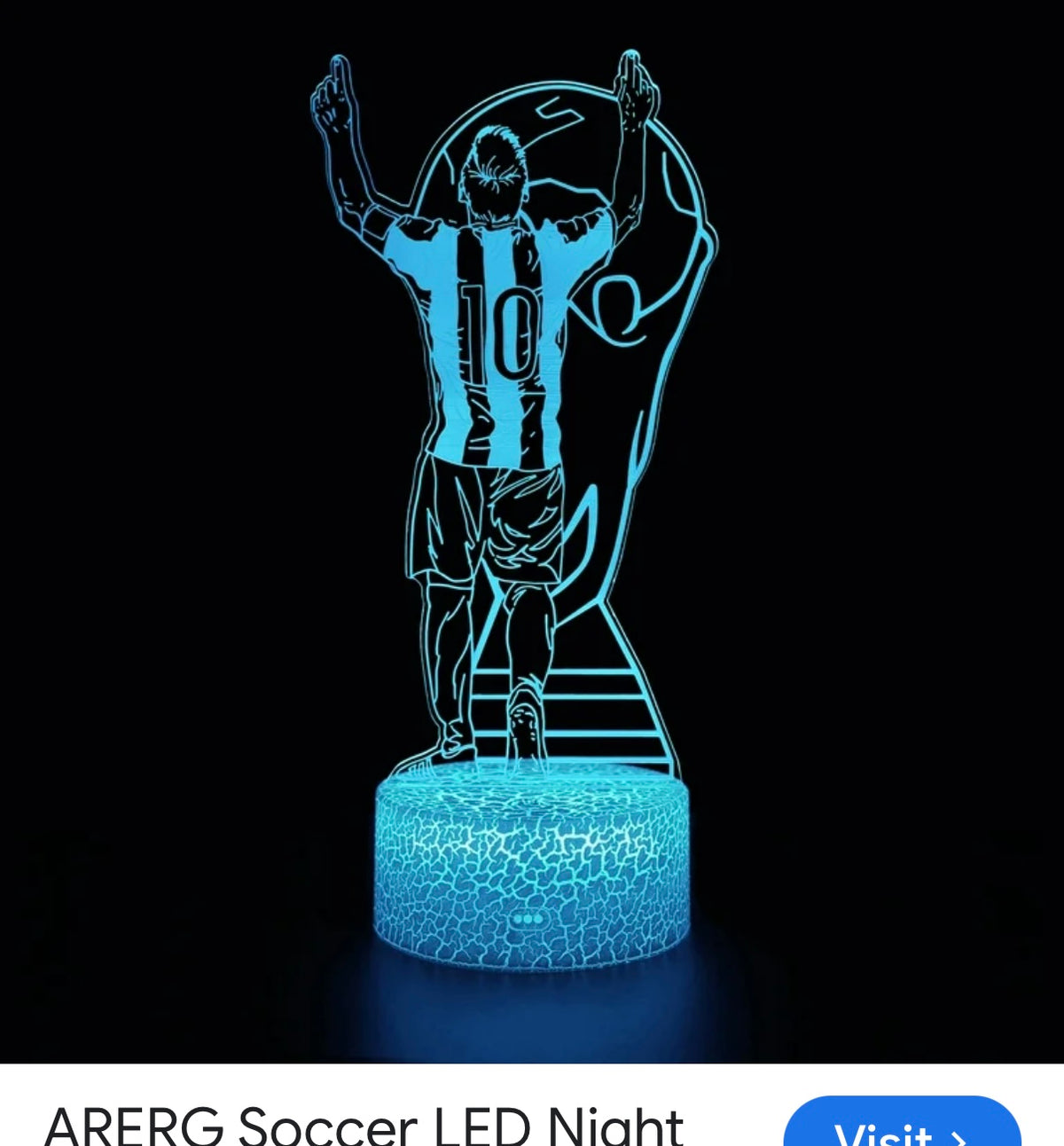 Messi Argentina Soccer Player #10 16 Color Night Light