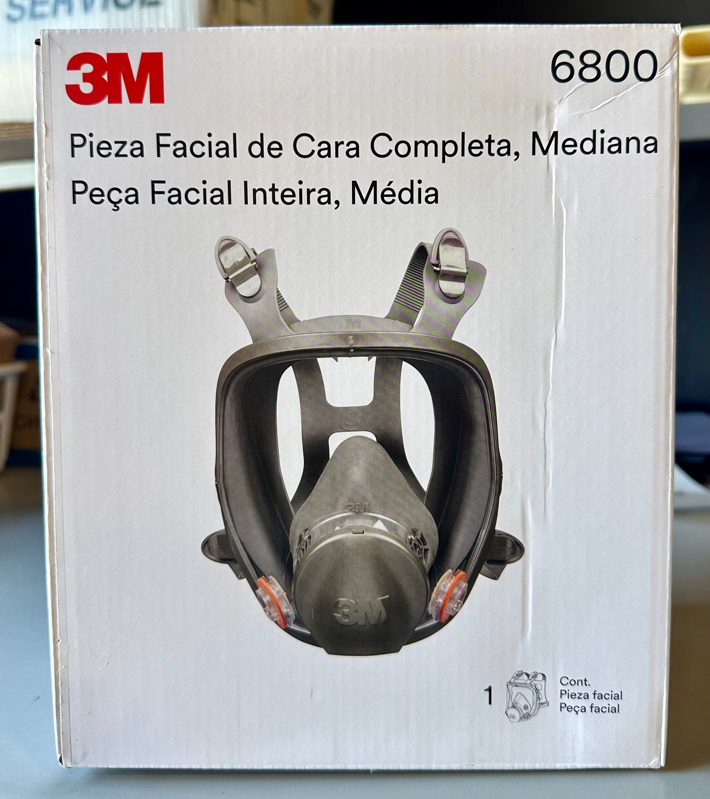3M 6800 Full Facepiece Reusable Respirator, Medium, Gray