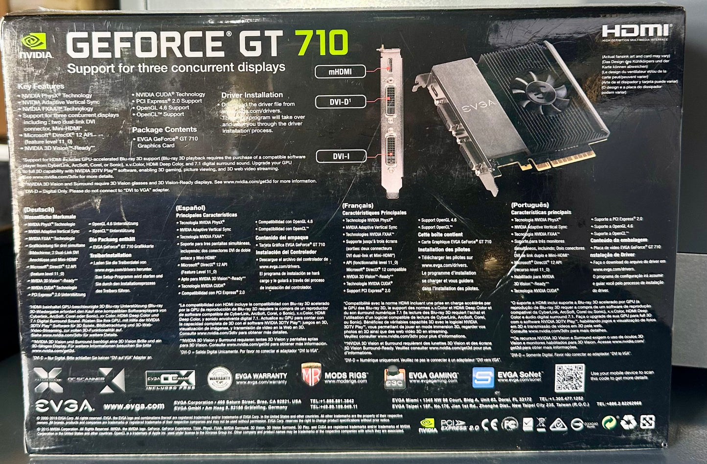 EVGA GT 710 2GB DDR3 64bit Single Slot, Dual DVI 02G-P3-2717-KR
