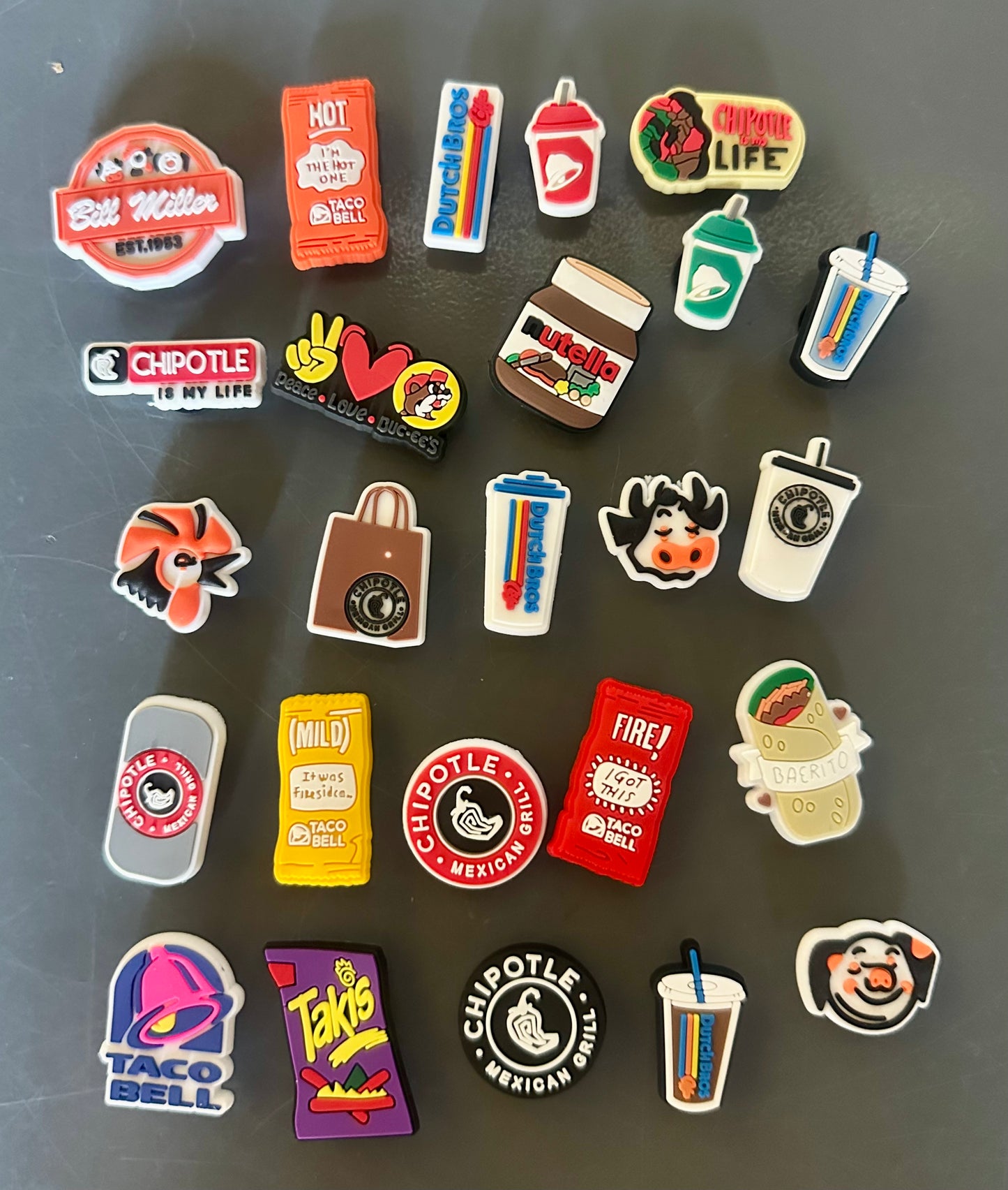 Lot of 26 Fast Food and Snack Shoes Charms, Shoe Decoration Accessories