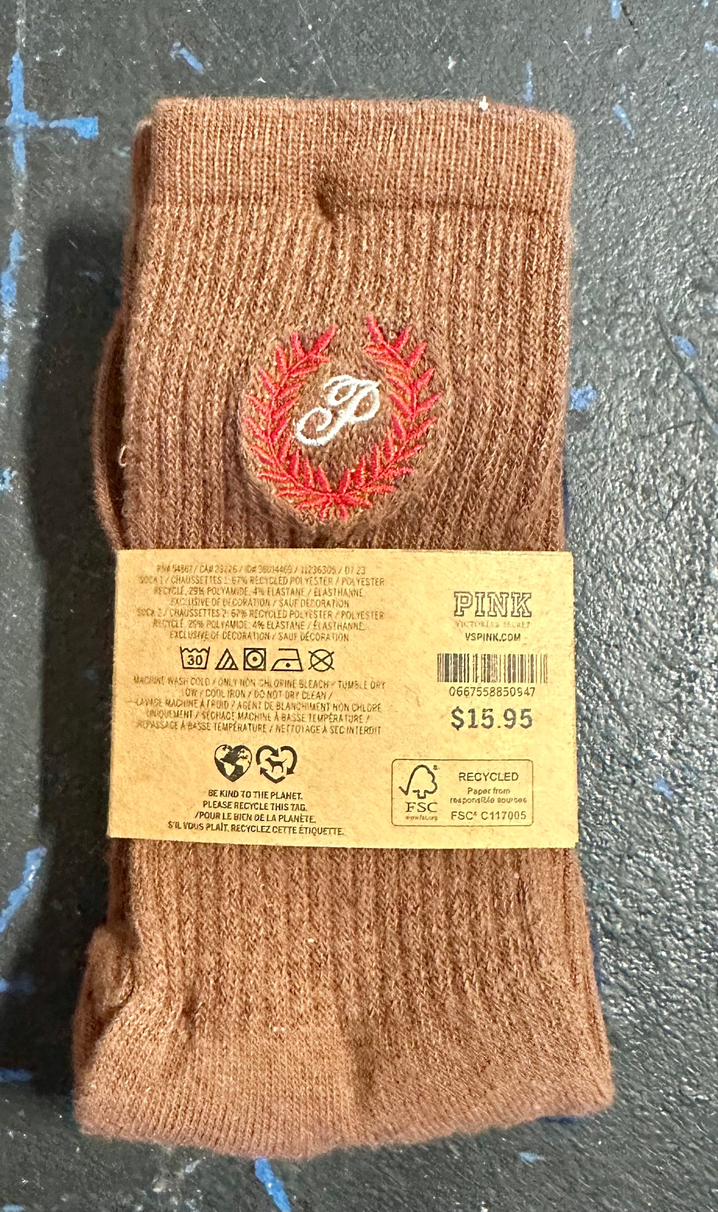 PINK 2 CREW SOCKS