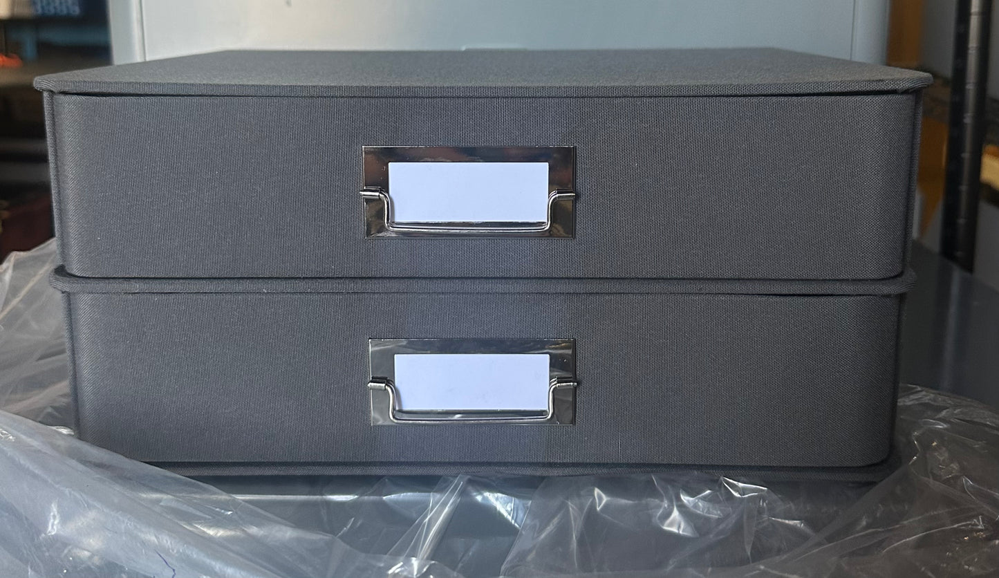 Brightroom Two Drawer Decorative Fabric Box, Charcoal