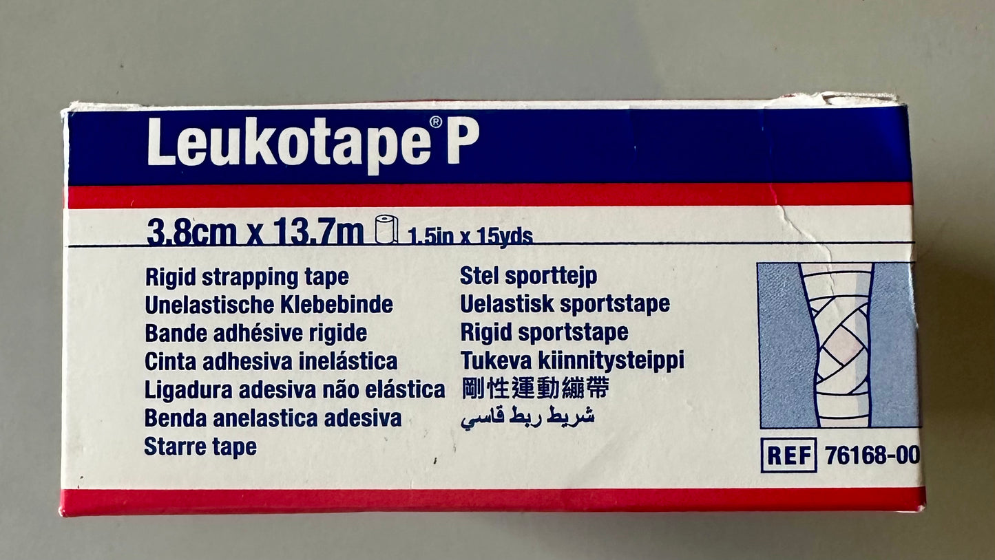 BSN Leukotape P Sports Tape, 1.5'' x 15 Yard Roll,  #76168 Each Use with Cover-Roll