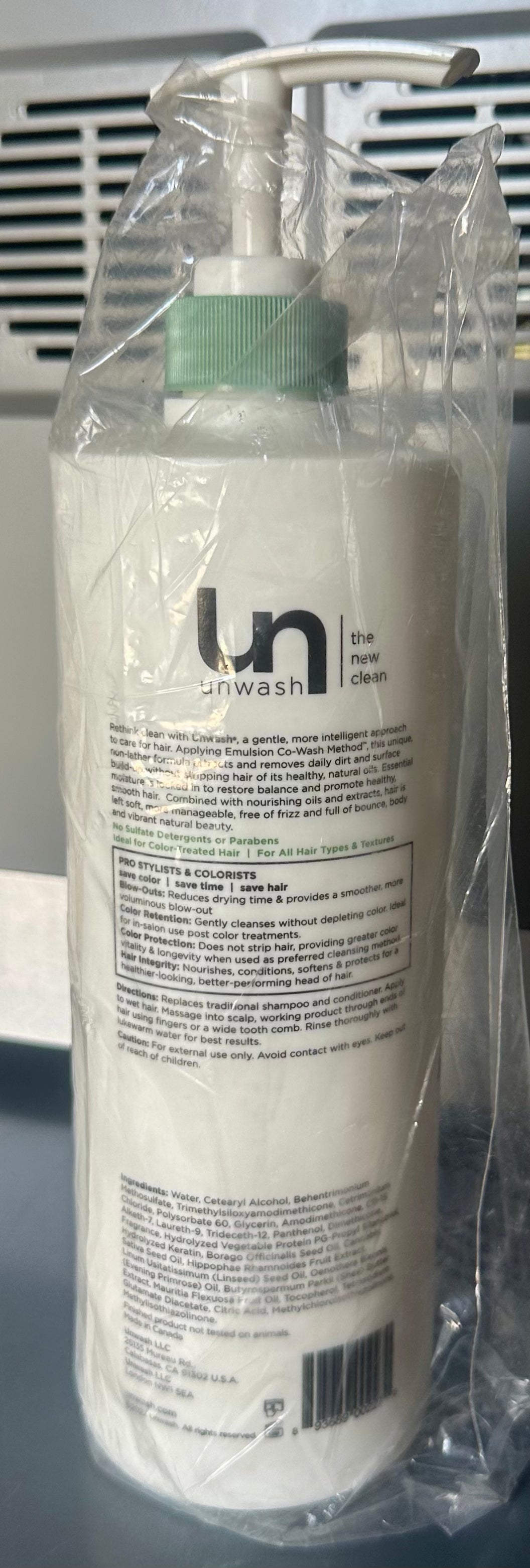 Unwash Bio-Cleansing Conditioner - Gentle, Hydrating Co-Wash Cleansing Conditioner, Sulfate & Paraben Free, for Curly, Coily & Dry Hair, 33.8 fl oz y