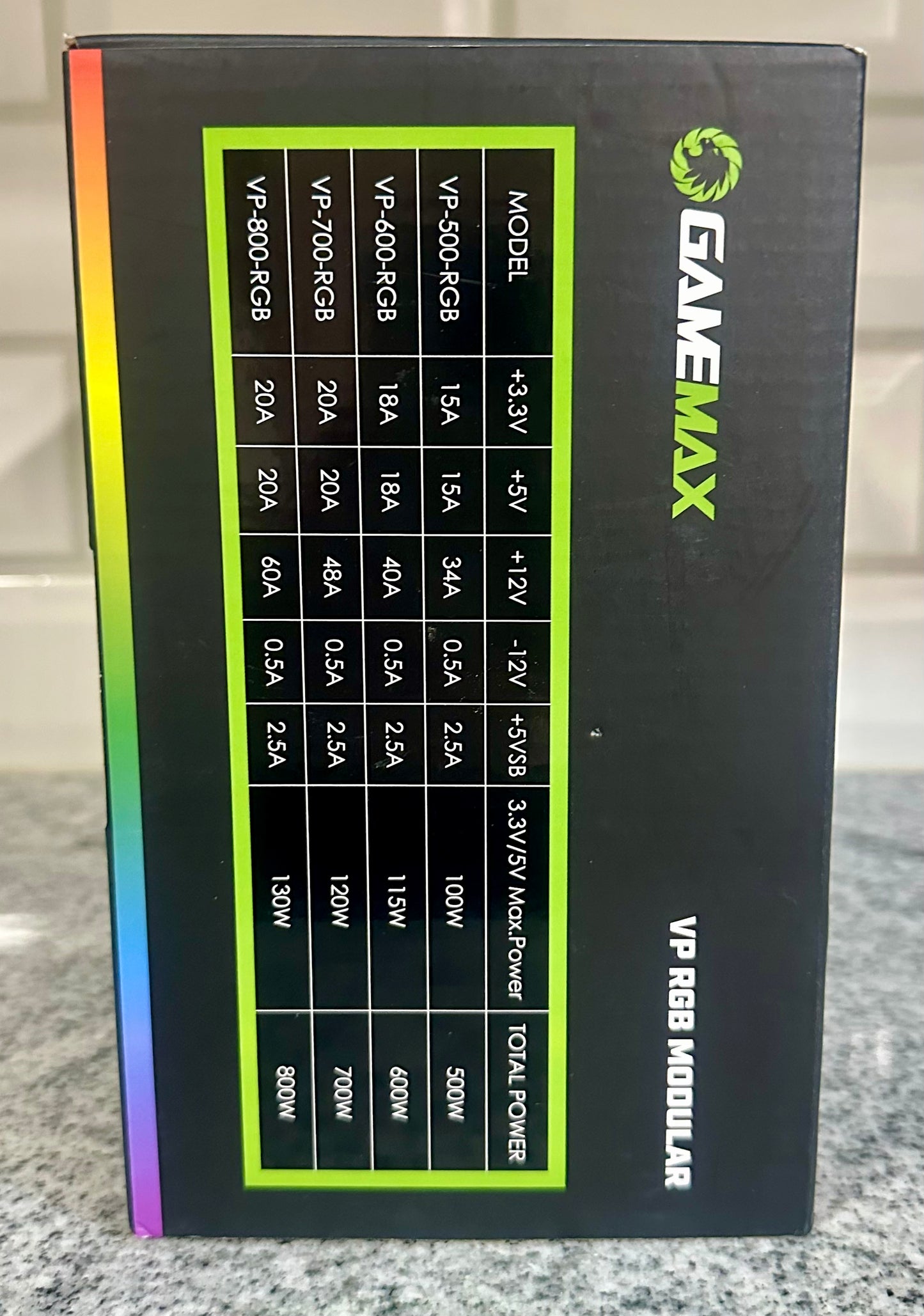 GameMax VP-600-RGB-M 600W Semi-Modular RGB PC Power Supply 80+ Bronze