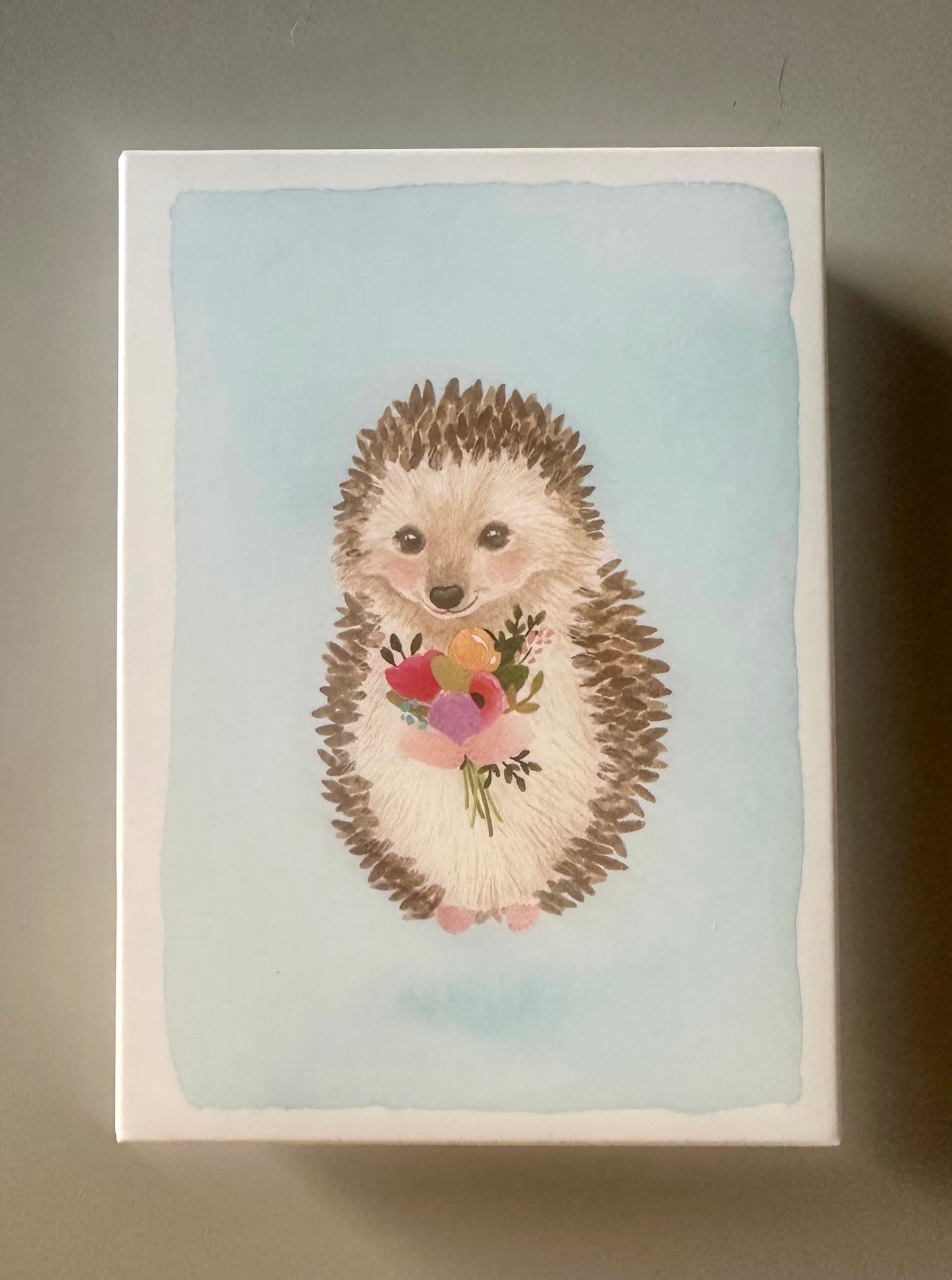 Papyrus Blank Cards with Envelopes, Hedgehog with Flower (14-Count)