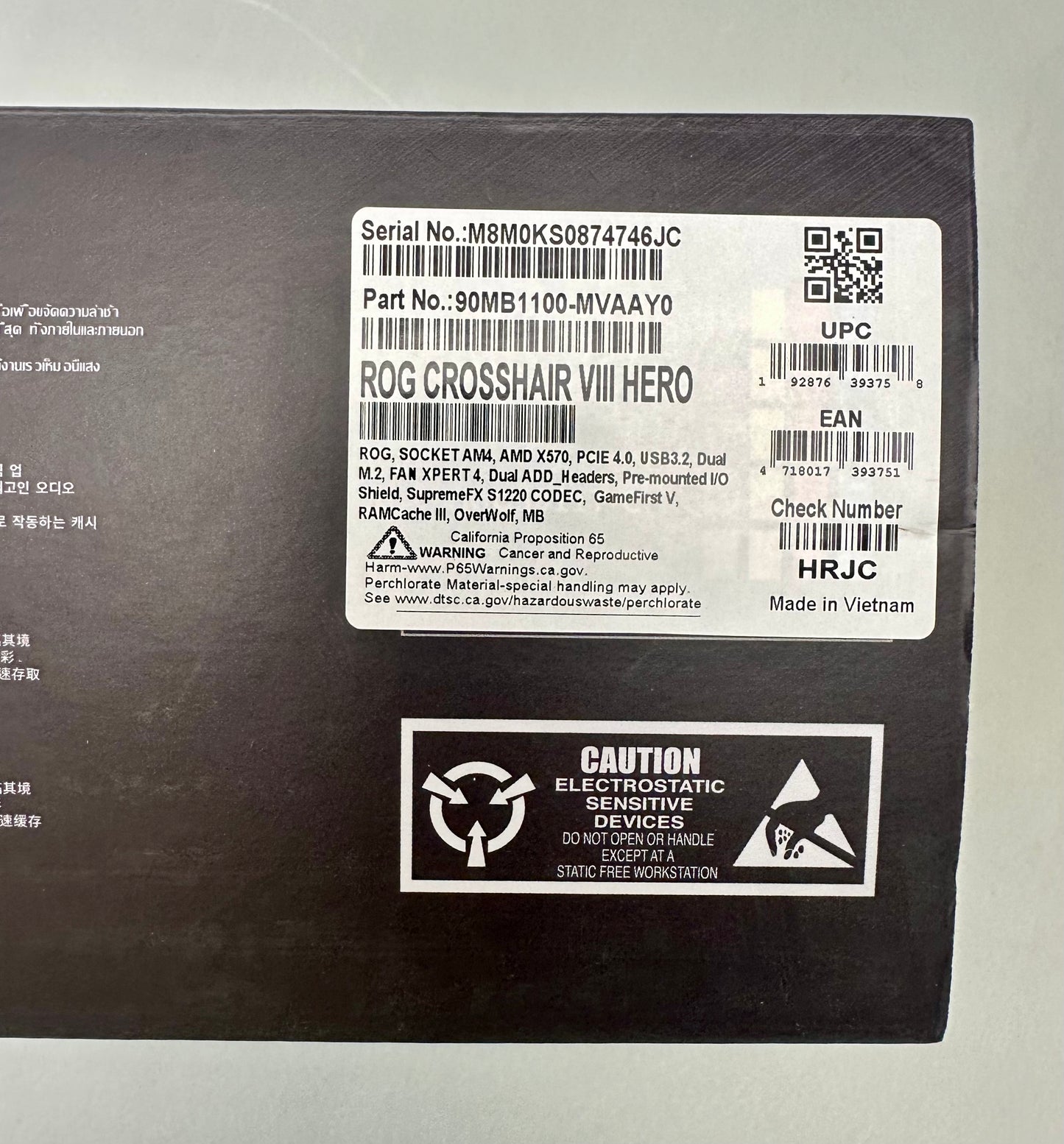 ASUS ROG Crosshair VIII Hero X570 AM4 Gaming Motherboard – Open Box