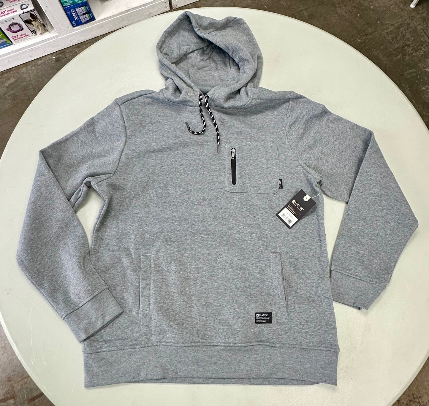 MATIX Men’s Hoodie 2XL Grey Heather Pullover Zipper Pocket (Size 2X)