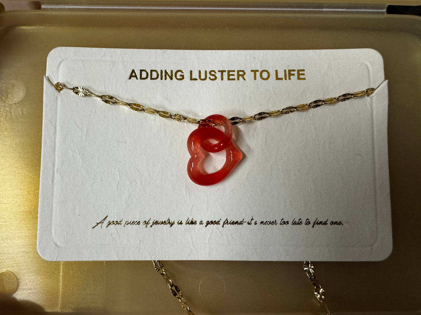 Jade Necklace for Women Fashion Dainty Necklace Simple Style and Trendy Gifts on Halloween and Christmas, Red