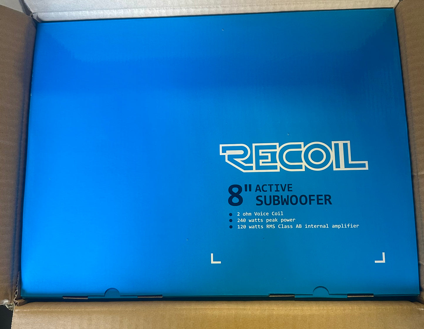 Recoil SL1708 400 Watt 8" Under-Seat Slim Amplified Car Subwoofer+Wire Kit