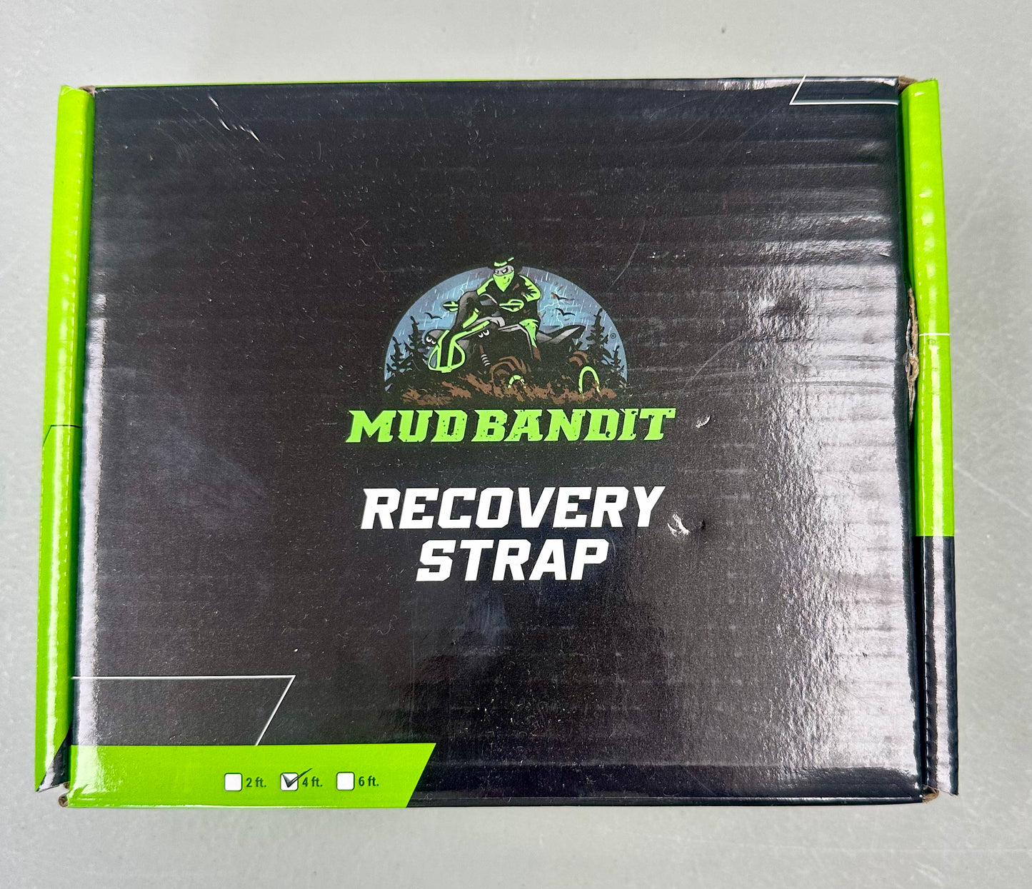 Mud Bandit 4ft UTV Recovery Strap with Winch Hook and D Ring Shackle Tow Rope