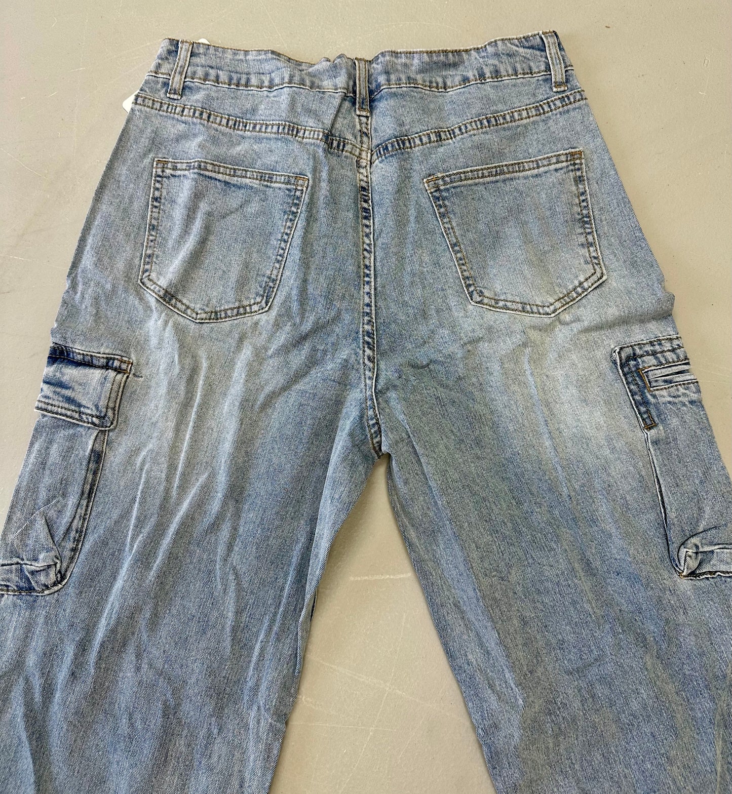 Women High Waisted Cargo Jean for Women (Size 12)