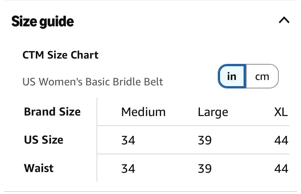 CTM Womens 1 3/8 Inch Wide Basic Bridle Belt (Size Large)