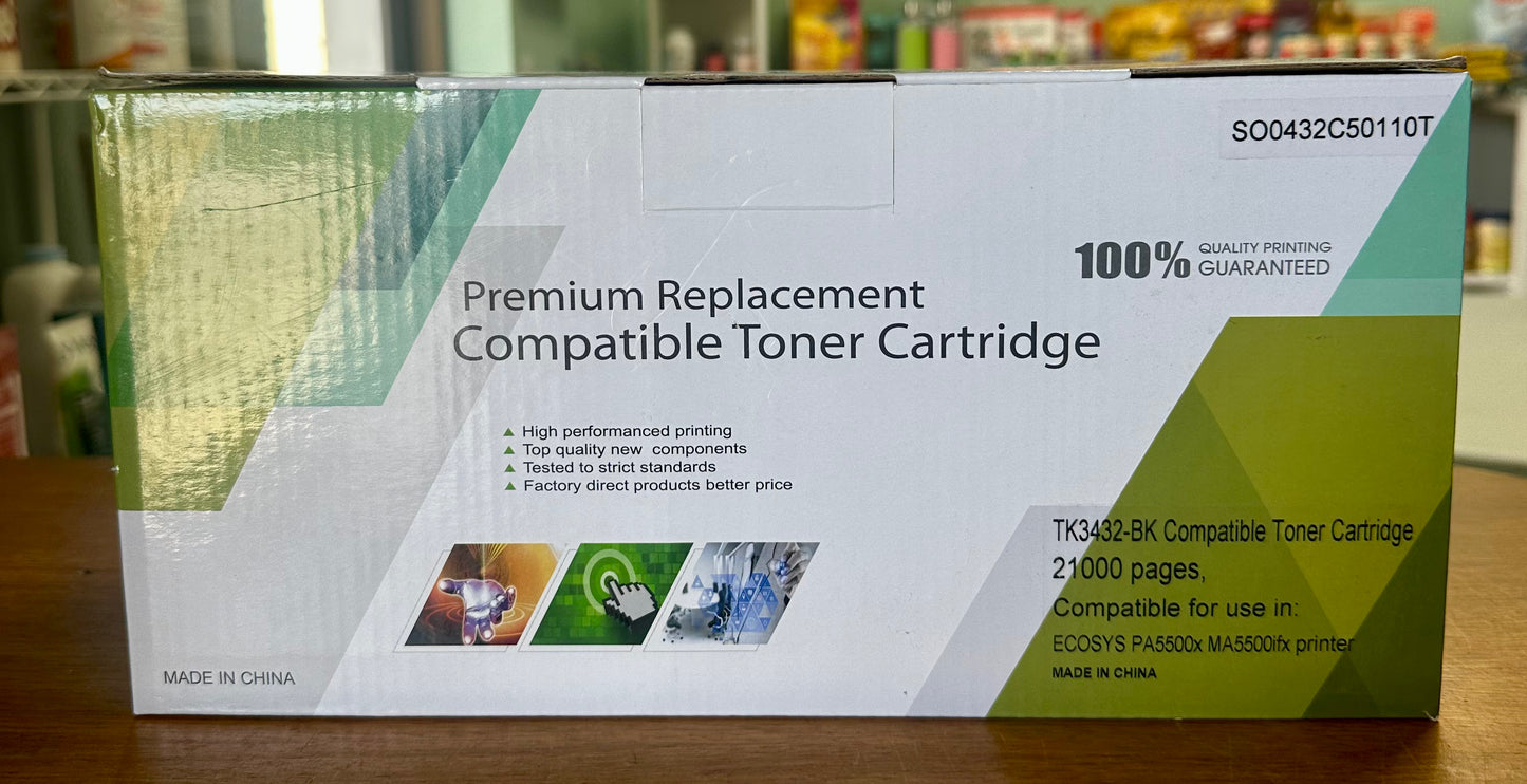 TK-3432 Compatible Toner Cartridge 21000 Pages Black for Kyocera ECOSYS MA5500 MA5500IFX PA5500 PA5500X Printer