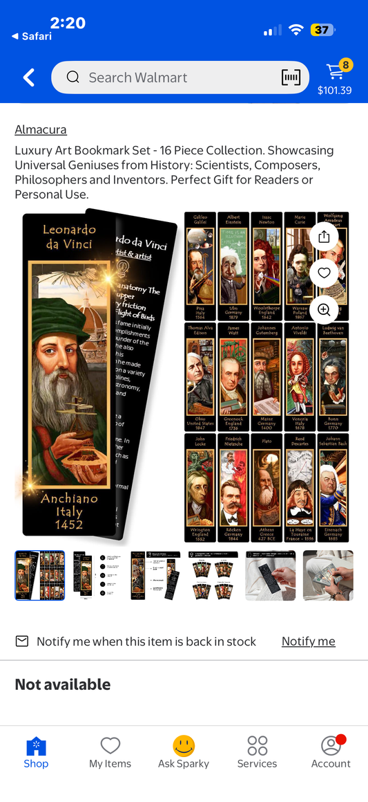 Luxury Art Bookmark Set - 16 Piece