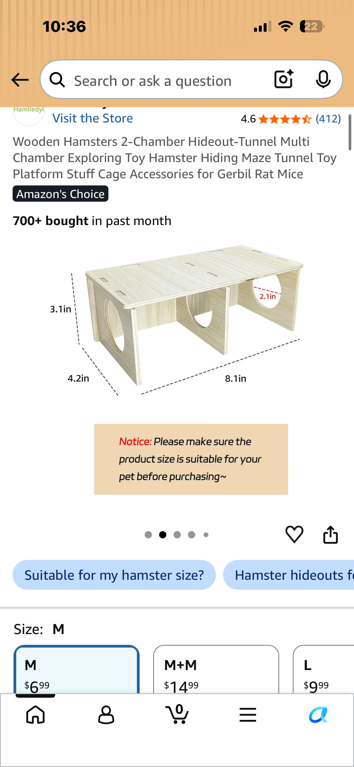Wooden Hamsters 2-Chamber Hideout-Tunnel Multi Chamber Exploring Toy Hamster Hiding Maze Tunnel Toy Platform Stuff Cage Accessories for Gerbil Rat Mice
