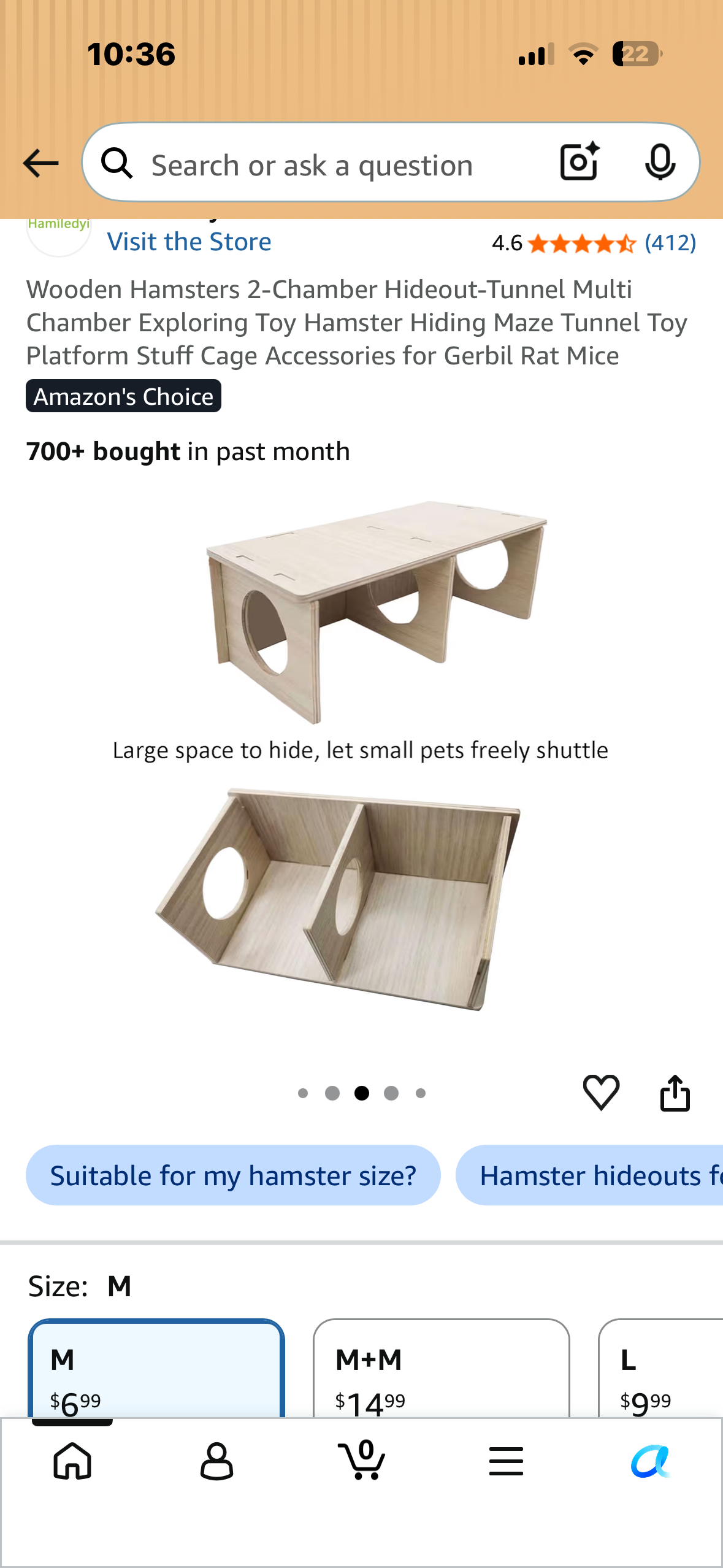 Wooden Hamsters 2-Chamber Hideout-Tunnel Multi Chamber Exploring Toy Hamster Hiding Maze Tunnel Toy Platform Stuff Cage Accessories for Gerbil Rat Mice