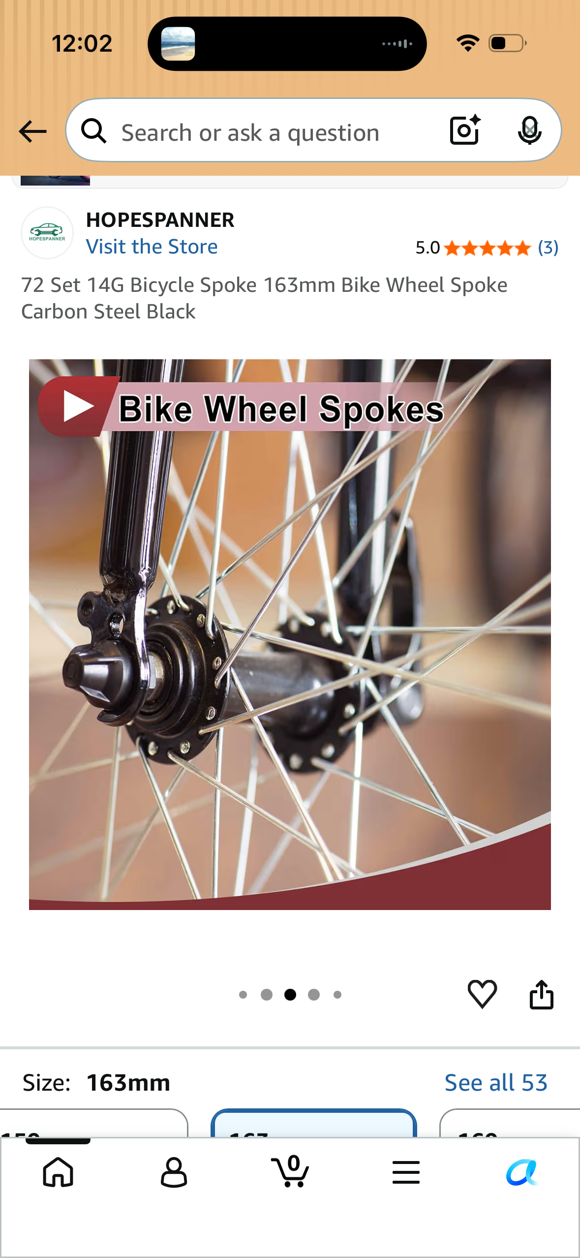 72 Set 14G Bicycle Spoke 163mm Bike Wheel Spoke Carbon Steel Black