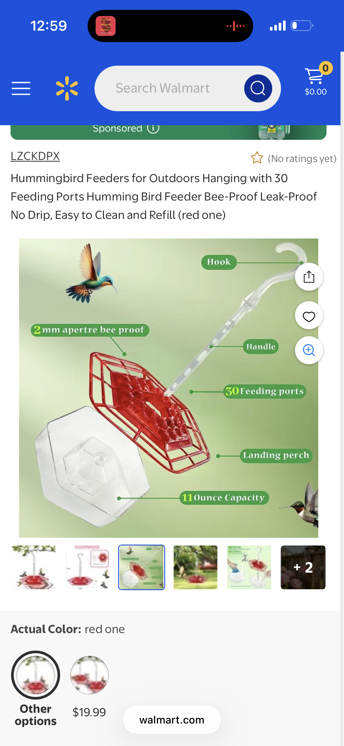 Hummingbird Feeders for Outdoors Hanging with 30 Feeding Ports Humming Bird Feeder Bee-Proof Leak-Proof No Drip, Easy to Clean and Refill (red one)