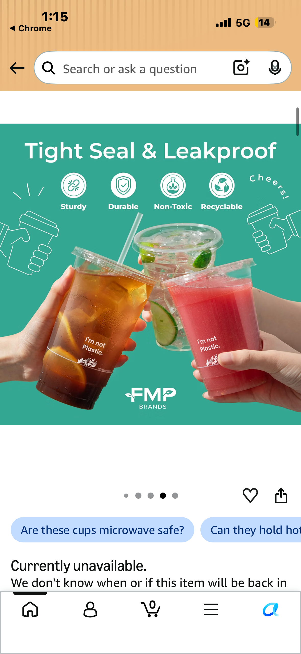 Fit Meal Prep 50 Pack 24 oz Compostable Clear Cups with Flat Lids, Plant Based, Recyclable, Disposable Eco-Friendly for Party, Juice, Milkshake, Bubble Boba, Beer, Iced Tea