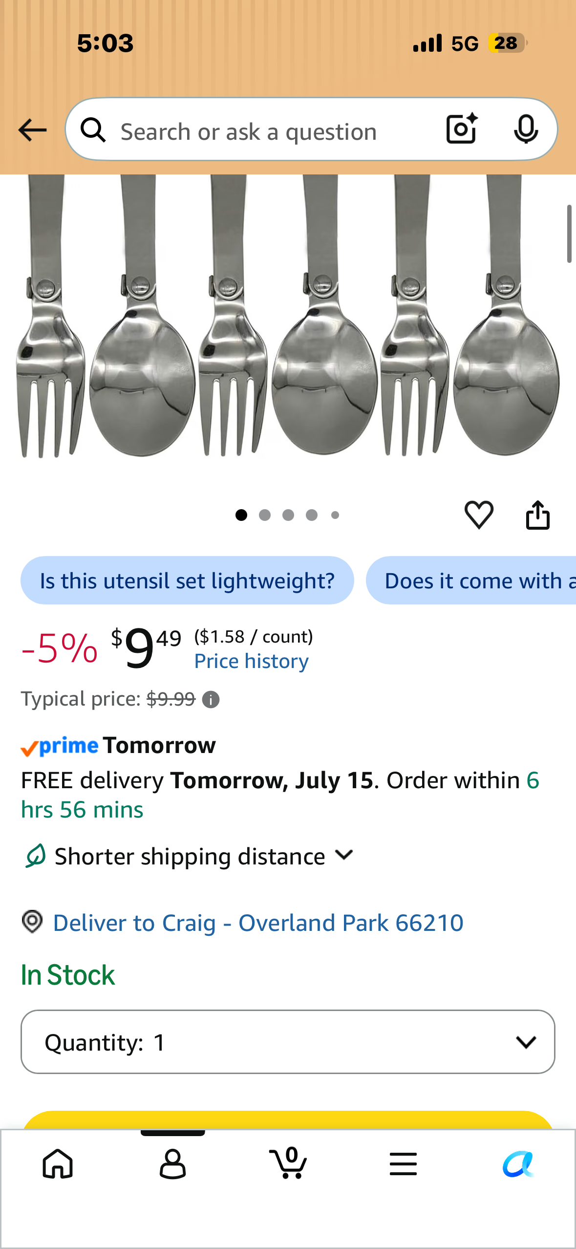 Maydahui 6 PCS Foldable Spoon Fork Portable Camping Cutlery SUS 18/10（304）Stainless Steel Spork Multi-Functional Folding Fruit Forks for Travel Outdoors Tableware Hiking Survival Camping