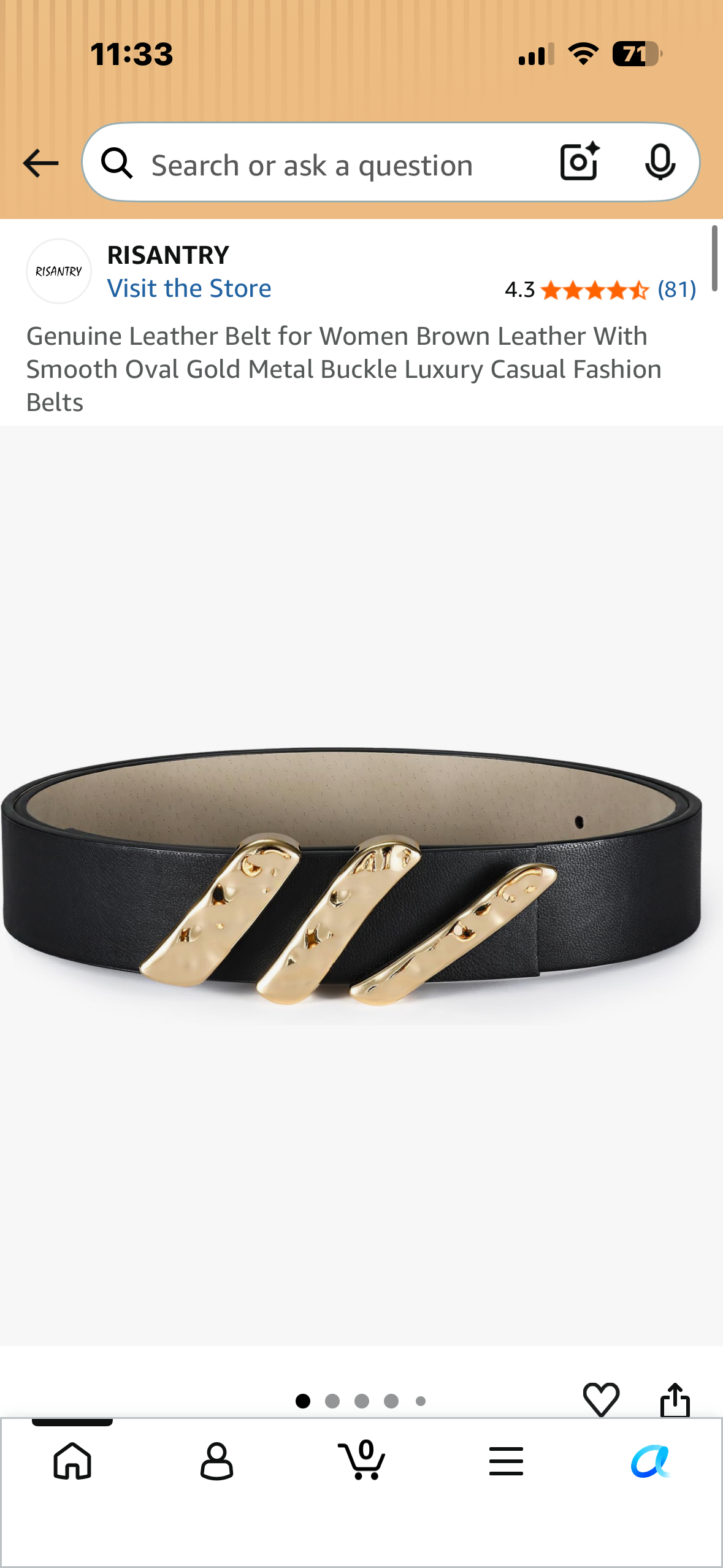 Genuine Leather Belt for Women Brown Leather With Smooth Oval Gold Metal Buckle Luxury Casual Fashion Belts