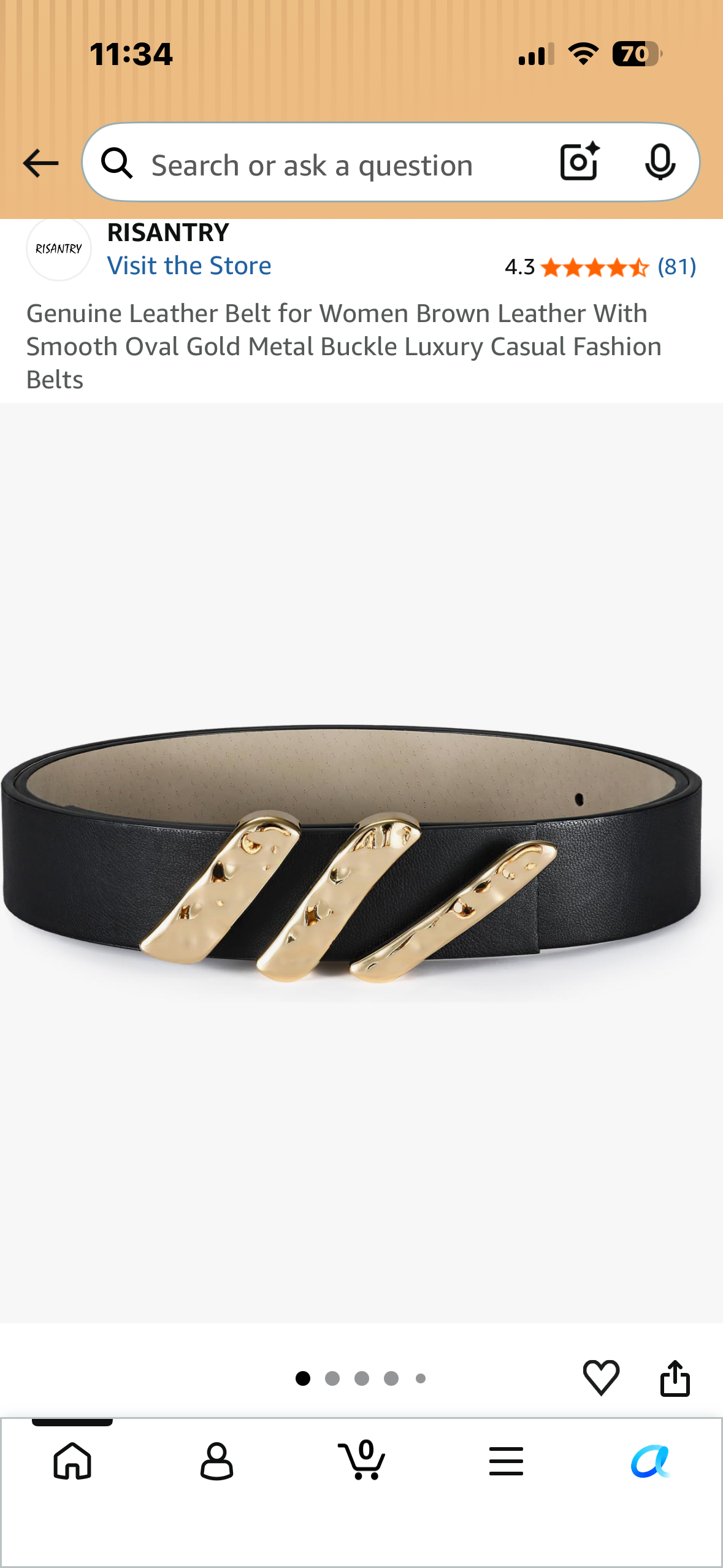 Genuine Leather Belt for Women Brown Leather With Smooth Oval Gold Metal Buckle Luxury Casual Fashion Belts