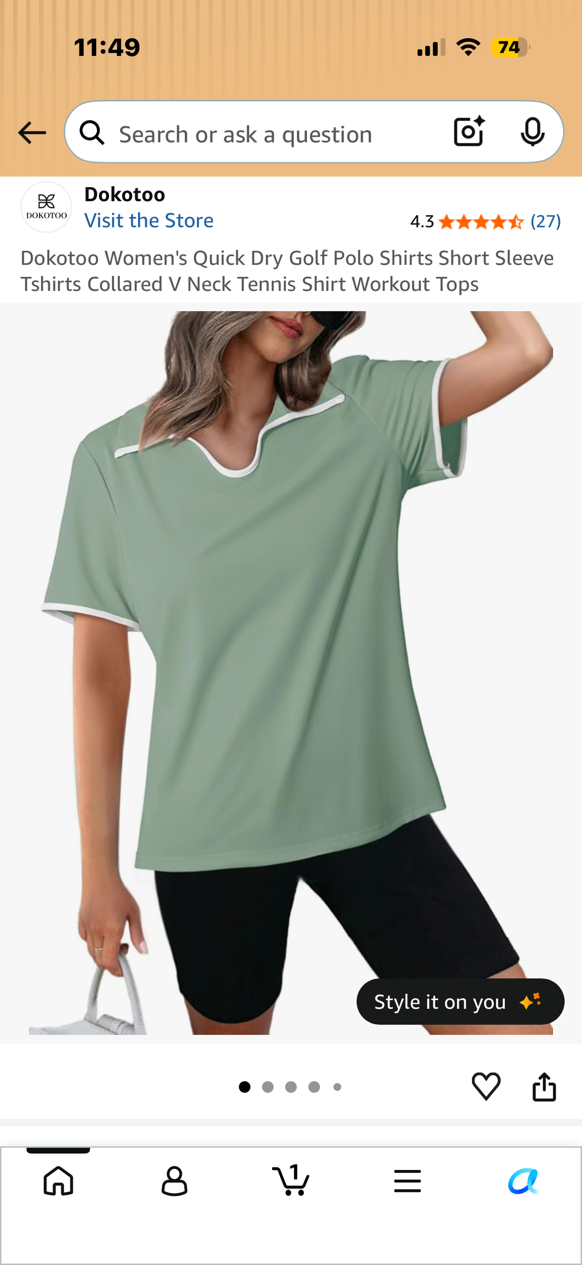 Dokotoo Women's Quick Dry Golf Polo Shirts Short Sleeve Tshirts Collared V Neck Tennis Shirt Workout Tops (Size Small)