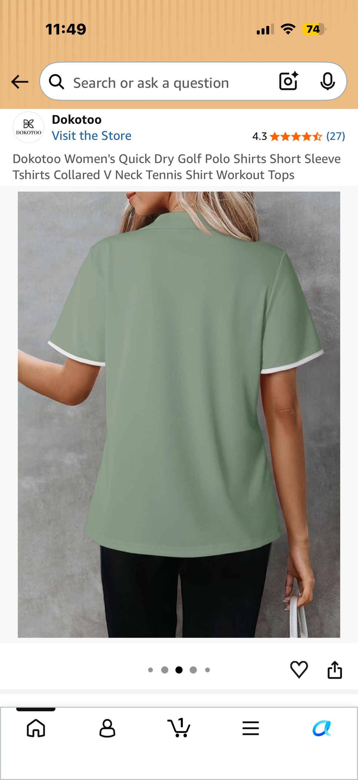 Dokotoo Women's Quick Dry Golf Polo Shirts Short Sleeve Tshirts Collared V Neck Tennis Shirt Workout Tops (Size Small)