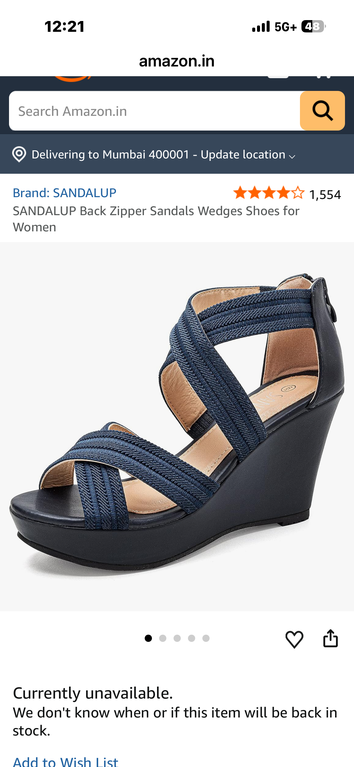 SANDALUP Back Zipper Sandals Wedges Shoes for Women (Size 9)
